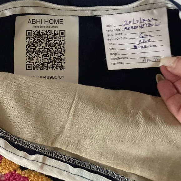 NWOT Abhi Home Embroidered Pillow Sham - Picture 5 of 7